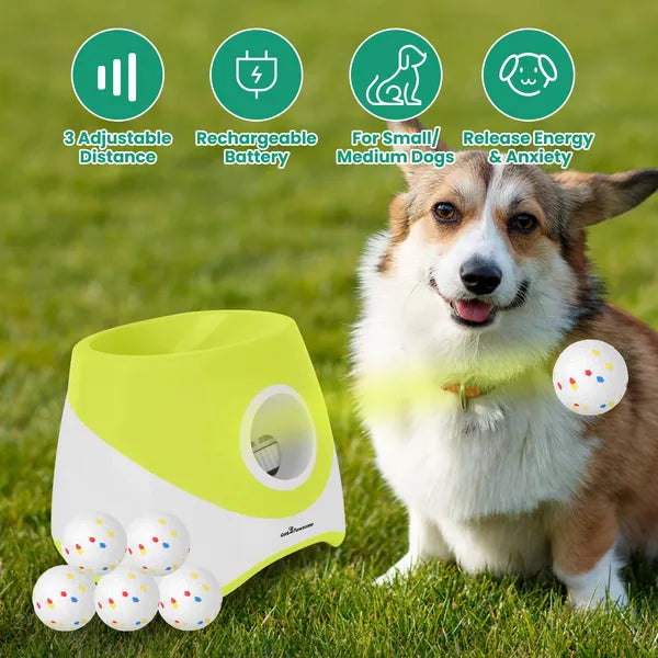 Automatic Dog Ball Launcher Rechargeable Interactive Pet Ball Thrower