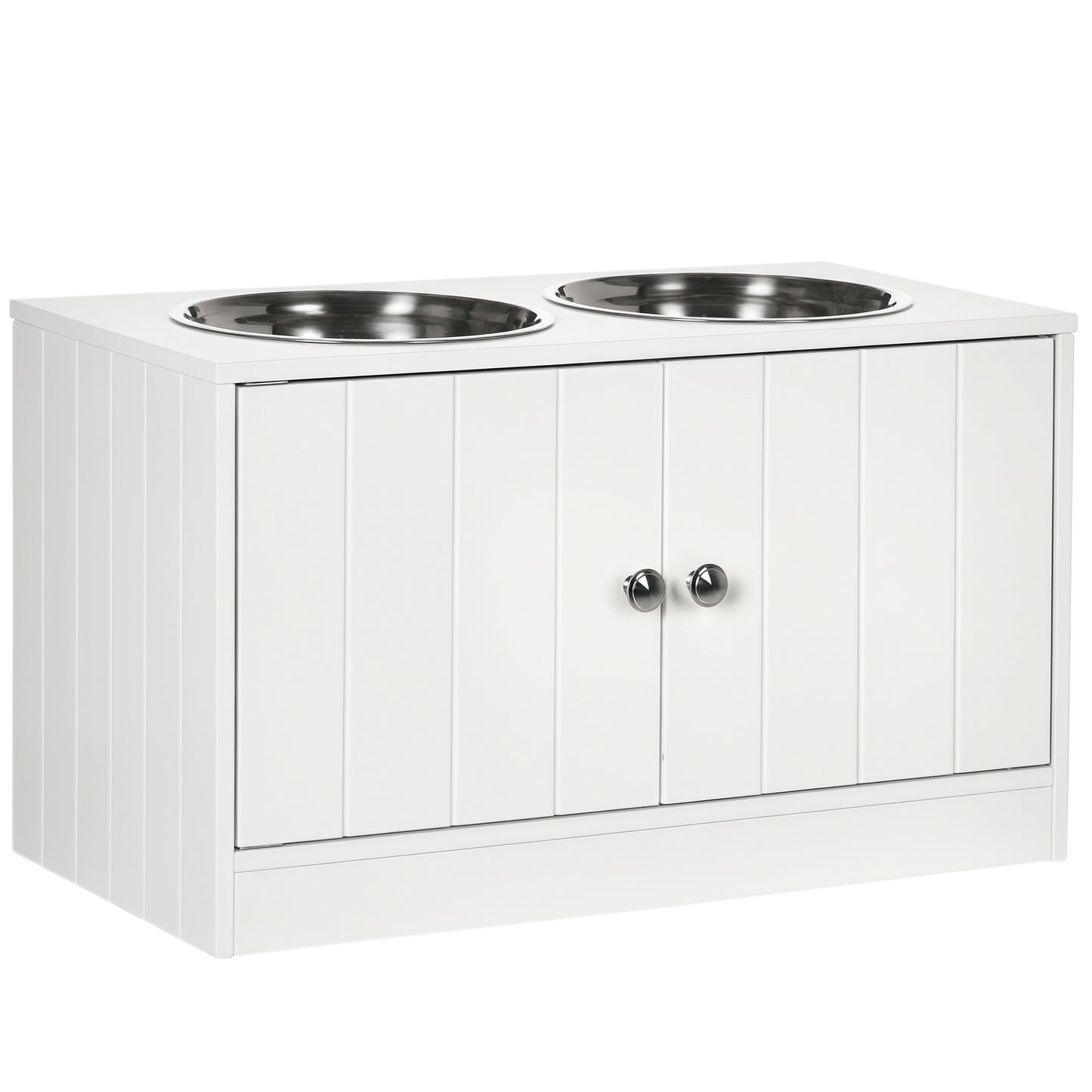 Large Elevated Dog Bowls with Storage Cabinet (44L)