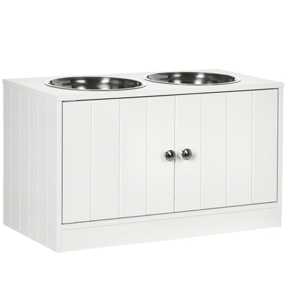 Large Elevated Dog Bowls with Storage Cabinet (44L)