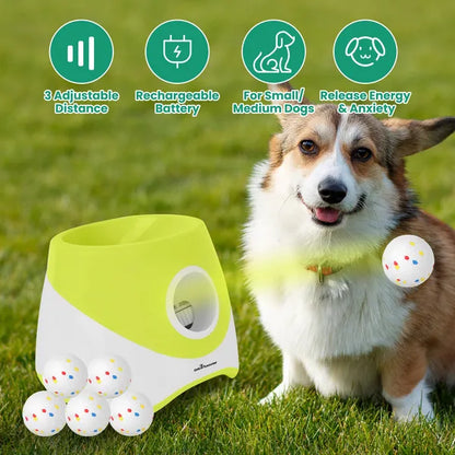 Automatic Dog Ball Launcher Rechargeable Interactive Pet Ball Thrower