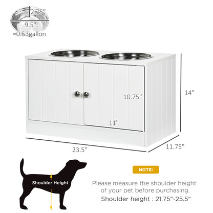 Large Elevated Dog Bowls with Storage Cabinet (44L)