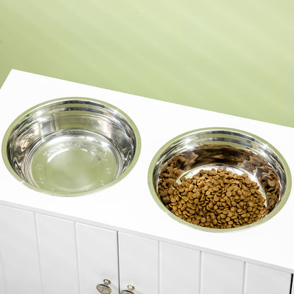 Large Elevated Dog Bowls with Storage Cabinet (44L)